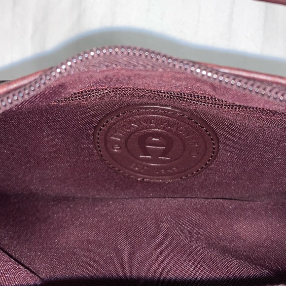 🆕 Etienne Aigner Vintage Leather Burgundy Shoulder Bag Handbag Pocketbook Purse - Picture 5 of 11
